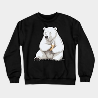 Polar Bear with beer Crewneck Sweatshirt